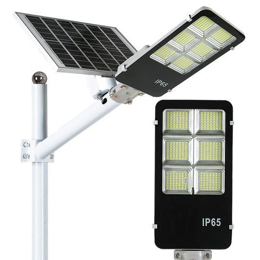 Set Complet Lampă Solară Quanthex 400W/300W, Stâlp, Kit Montaj și Telecomandă