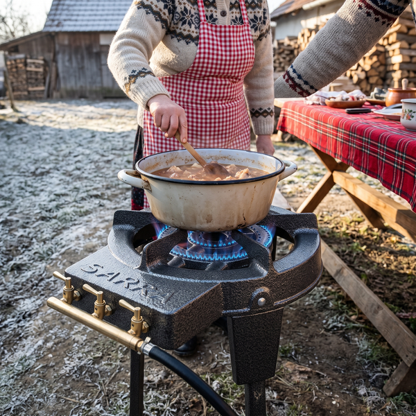 Pomana porcului, fără lemne și fum
