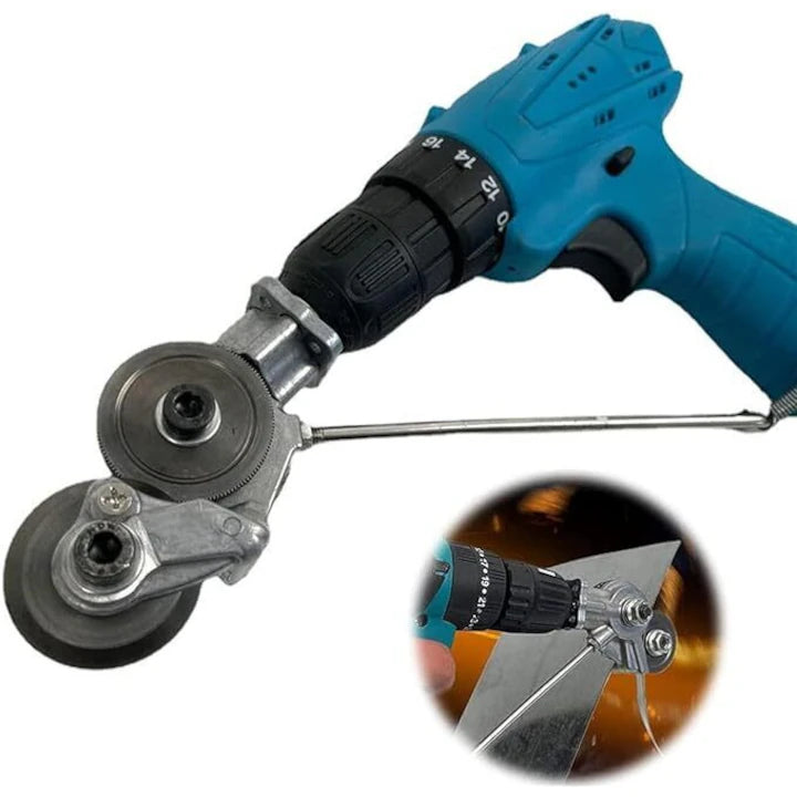 Adaptor Profesional Tăiere Tablă pentru Bormașină cu Role de Ghidaj