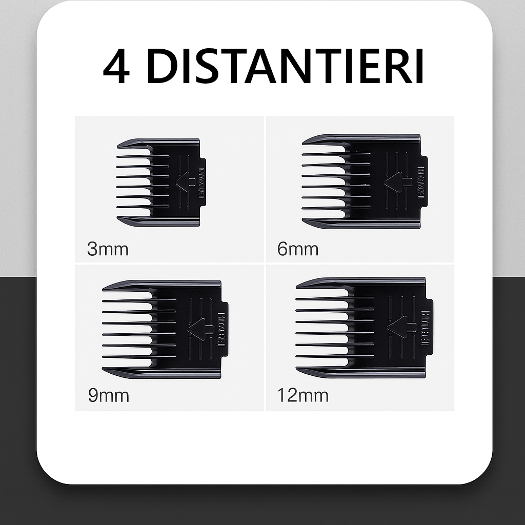 Set Complet Mașină de Tuns Animale, Fără Fir, Silențioasă, 4 Capete