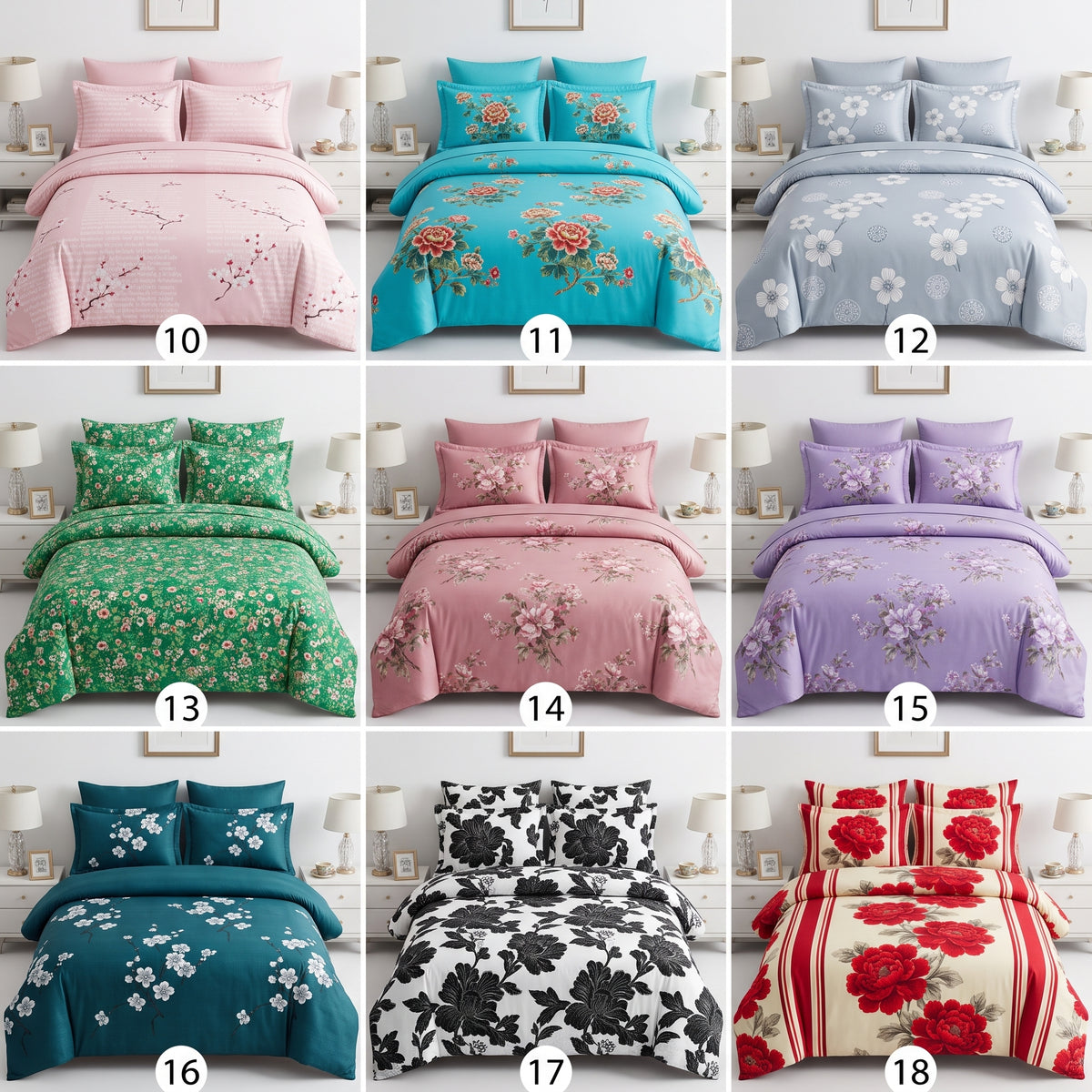 Set Complet Lenjerie de Pat Dublu cu 4 Piese, Cearșaf cu Elastic, Cearșaf Pilota, 2 Fete de Pernă Din Finet Soft (180X230, 200X230, 50X70)