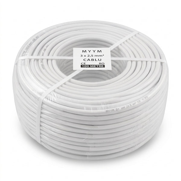 Cablu Electric CAMPION, 100m, 3x2.5 mm², Cupru , Izolație PVC Dublu Strat Flexibil 300-500V, Rezindențial-Industrial