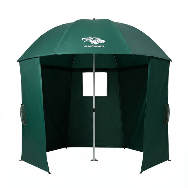 Cort Umbrelă pentru Pescuit EagleKing, Rezistent la Vânt și Ploaie, Fereastră Mare, Înălțime 2.2m x Diametru 1.9m