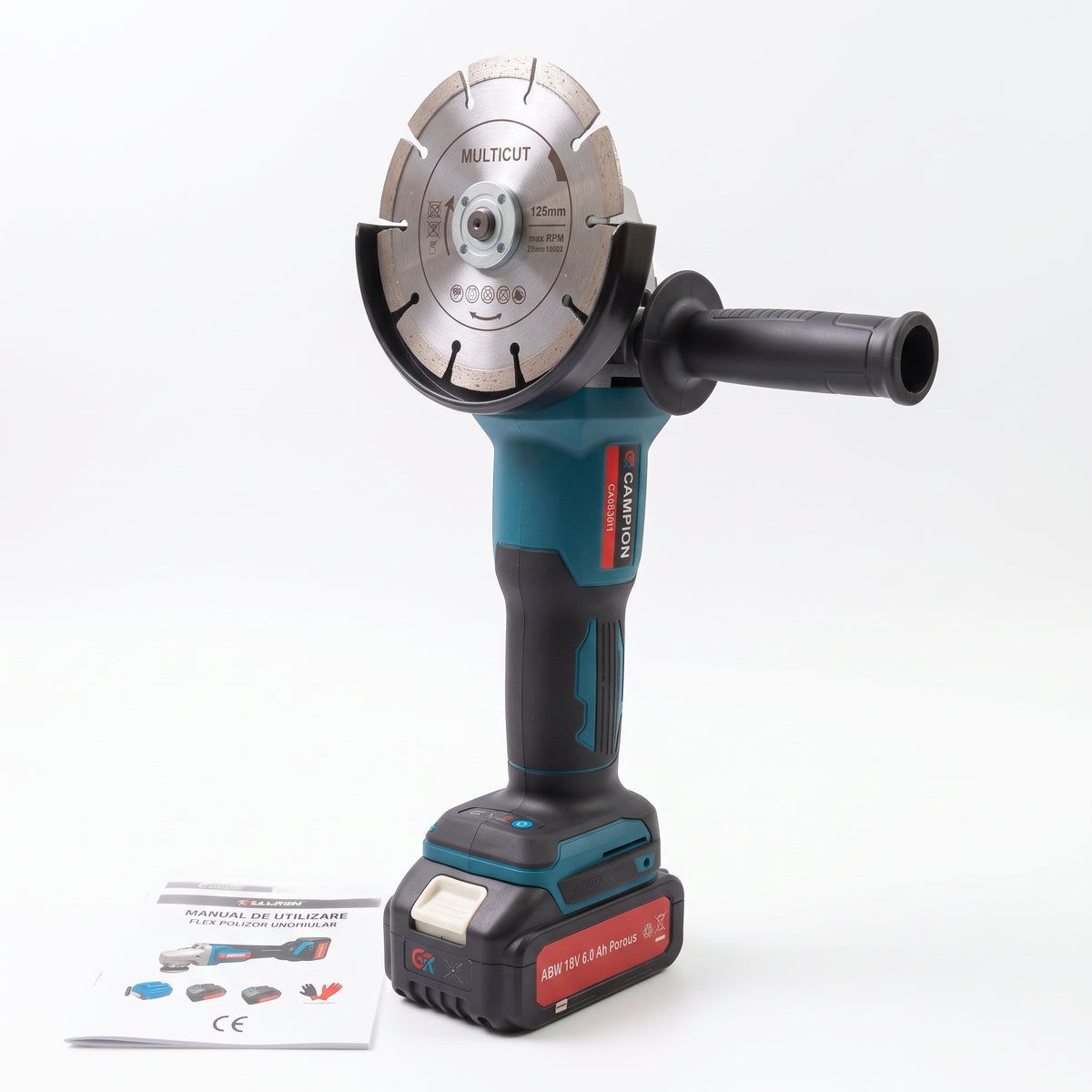 Polizor Unghiular Profesional (Flex) Campion PRO, 48V, cu 2 Acumulatori și Accesorii - Taie rapid orice material