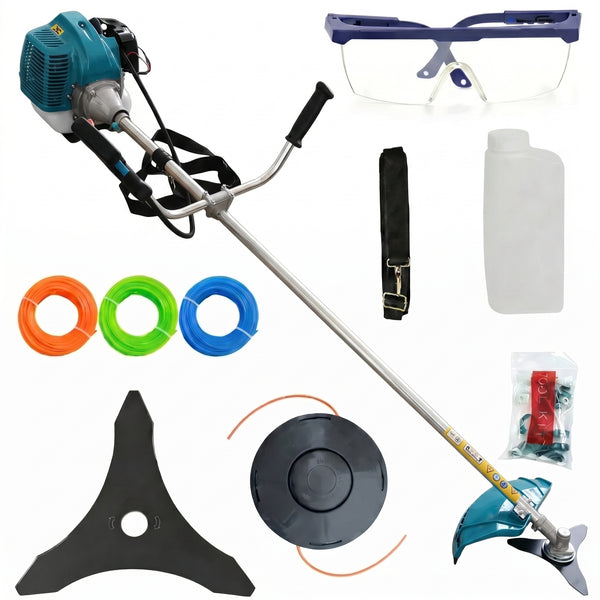 Motocoasă pe Benzină Fresco Power CMP1807, 8.5 CP, 58CC, 12000 RPM, Motor 2 Timpi, Easy-Start, Pachet 10 Accesorii, Verde