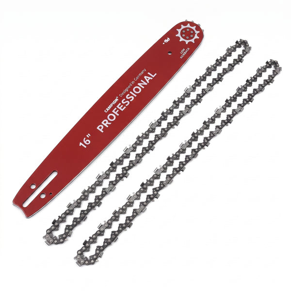 Set Lamă și 2 Lanțuri Drujbă CAMPION 1557 | 40 cm (16"), Oțel Premium
