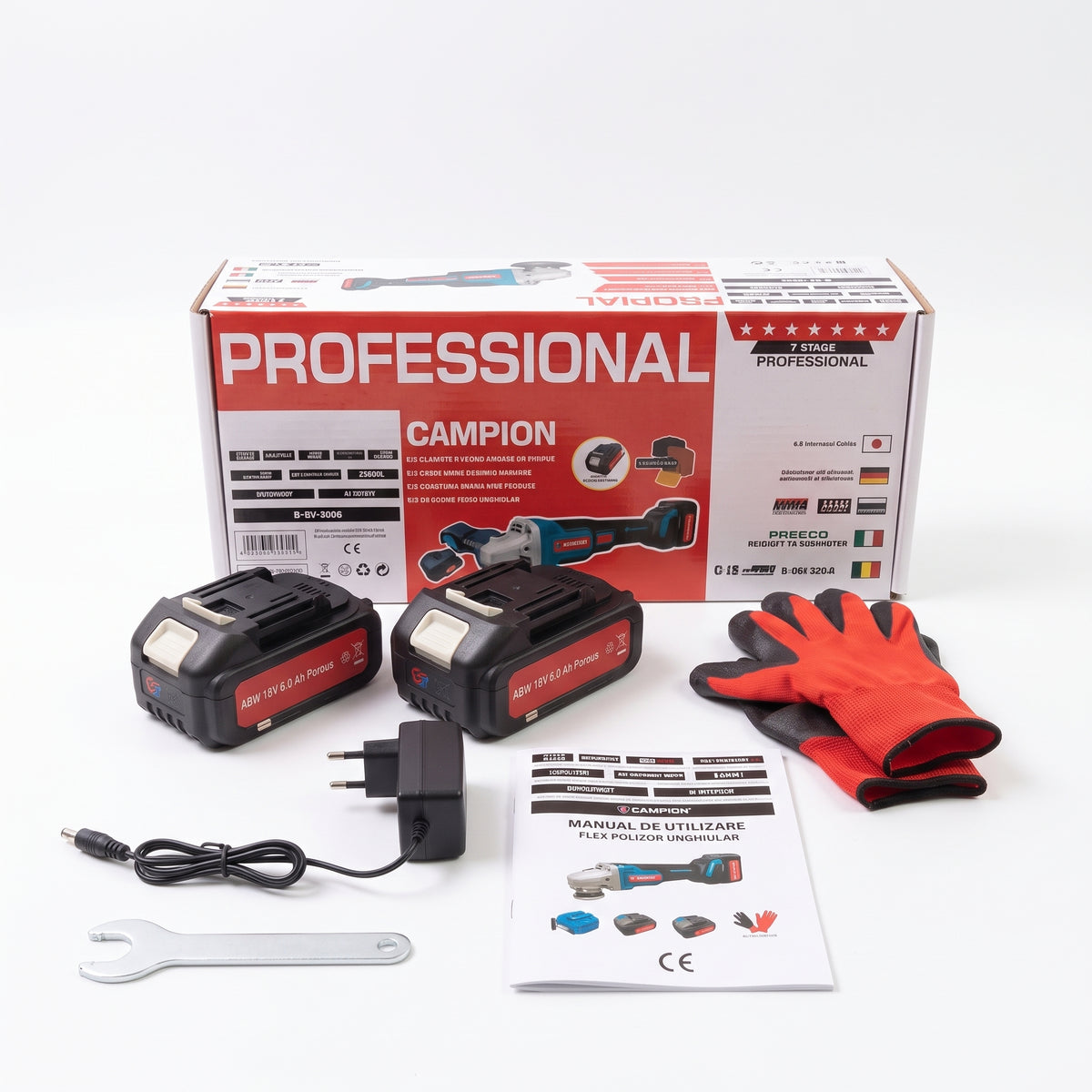 Polizor Unghiular Profesional (Flex) Campion PRO, 48V, cu 2 Acumulatori și Accesorii - Taie rapid orice material