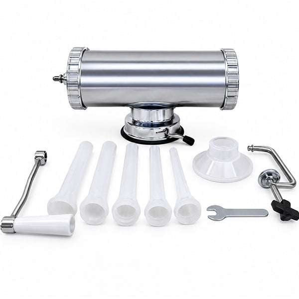 Masina de Umplut Carnati Campion PRO Professional, 2.5 kg, Orizontala, 4 Palnii, Prindere Ventuza