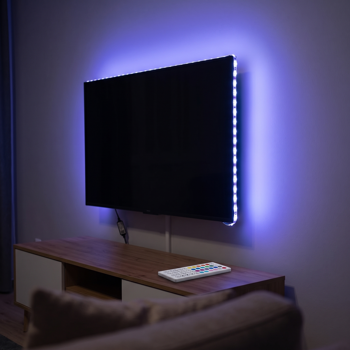 Bandă LED RGB LuckyLED 10 m, Autoadezivă, USB, Control prin Aplicație Bluetooth și Telecomandă, Sincronizare cu Muzica, pentru Cameră și Gaming