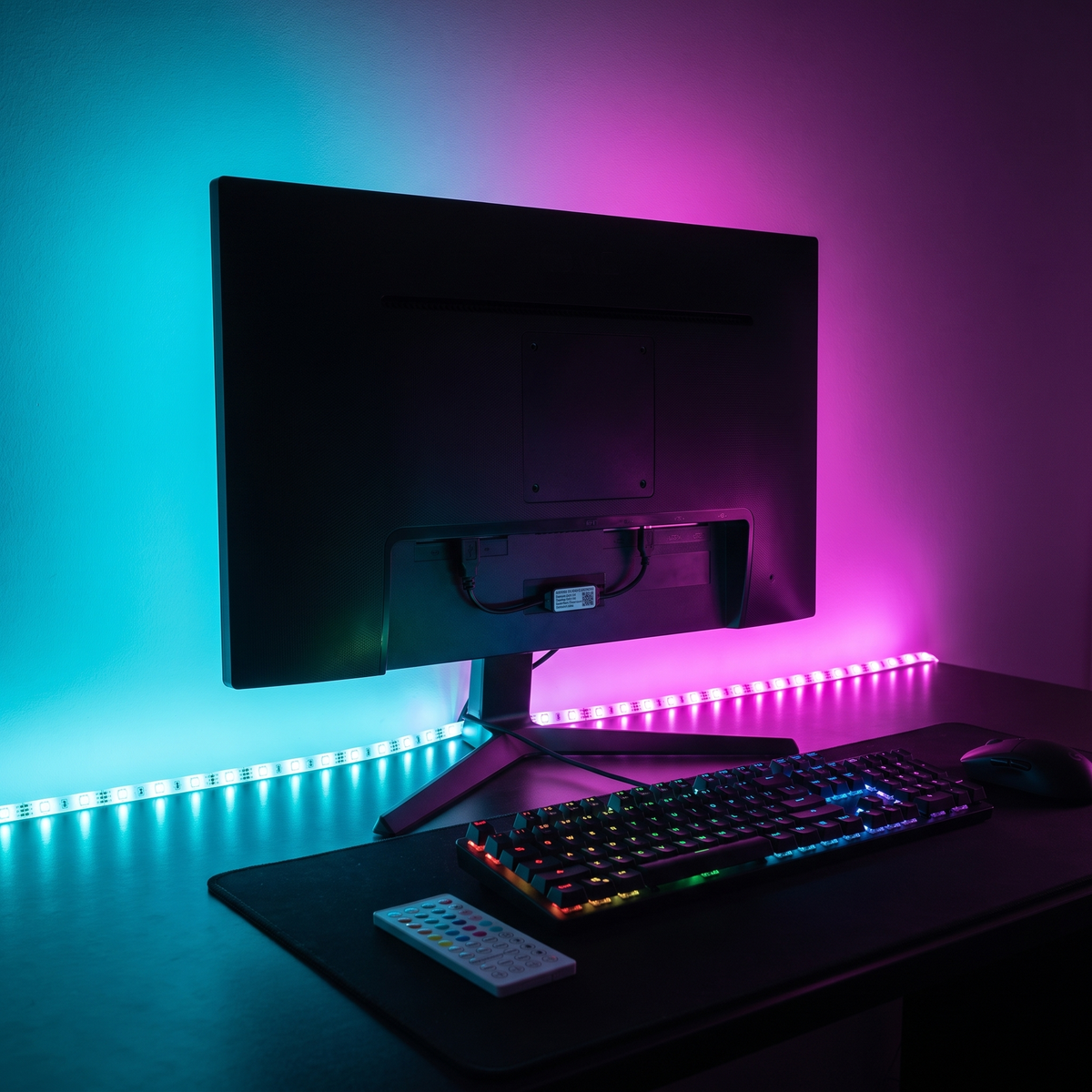 Bandă LED RGB LuckyLED 10 m, Autoadezivă, USB, Control prin Aplicație Bluetooth și Telecomandă, Sincronizare cu Muzica, pentru Cameră și Gaming