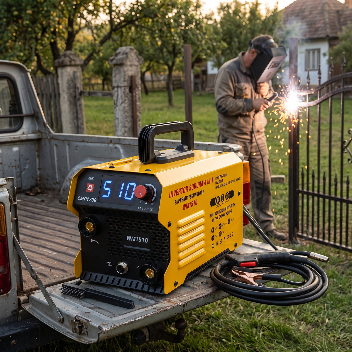 Aparat de Sudură URAL MASH CMP1730, Invertor 3 în 1 MMA/MIG/MAG, 510A, Afișaj Digital, pentru Atelier, Garaj și Construcții Metalice