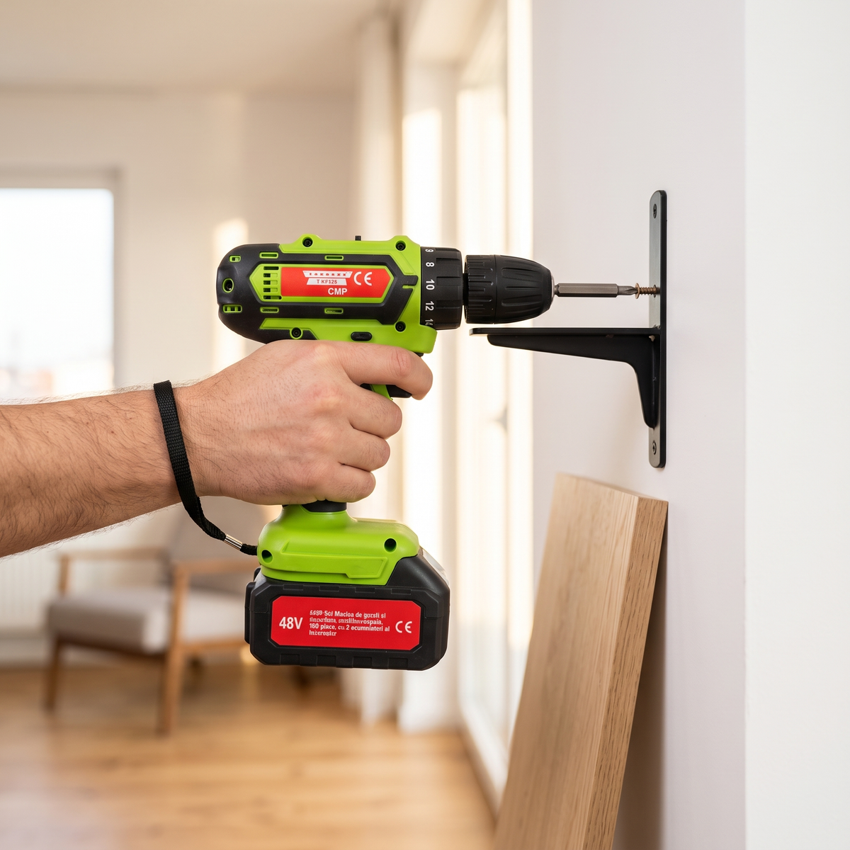 Autofiletantă Campion Professional CMP1836G 48V, Mașină de Înșurubat cu 2 Acumulatori 4Ah, 2 Viteze, Trusă 96 Piese, pentru Montaj și Reparații
