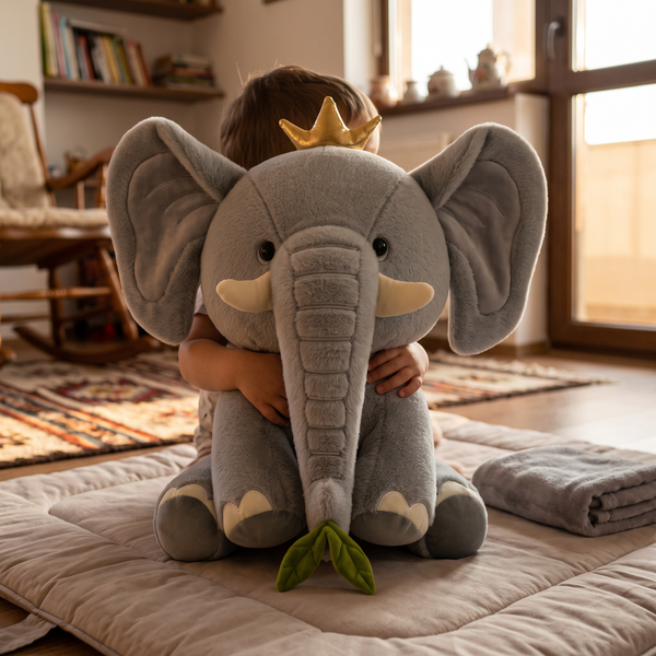 Elefant mare de 47 cm, pufos la atingere