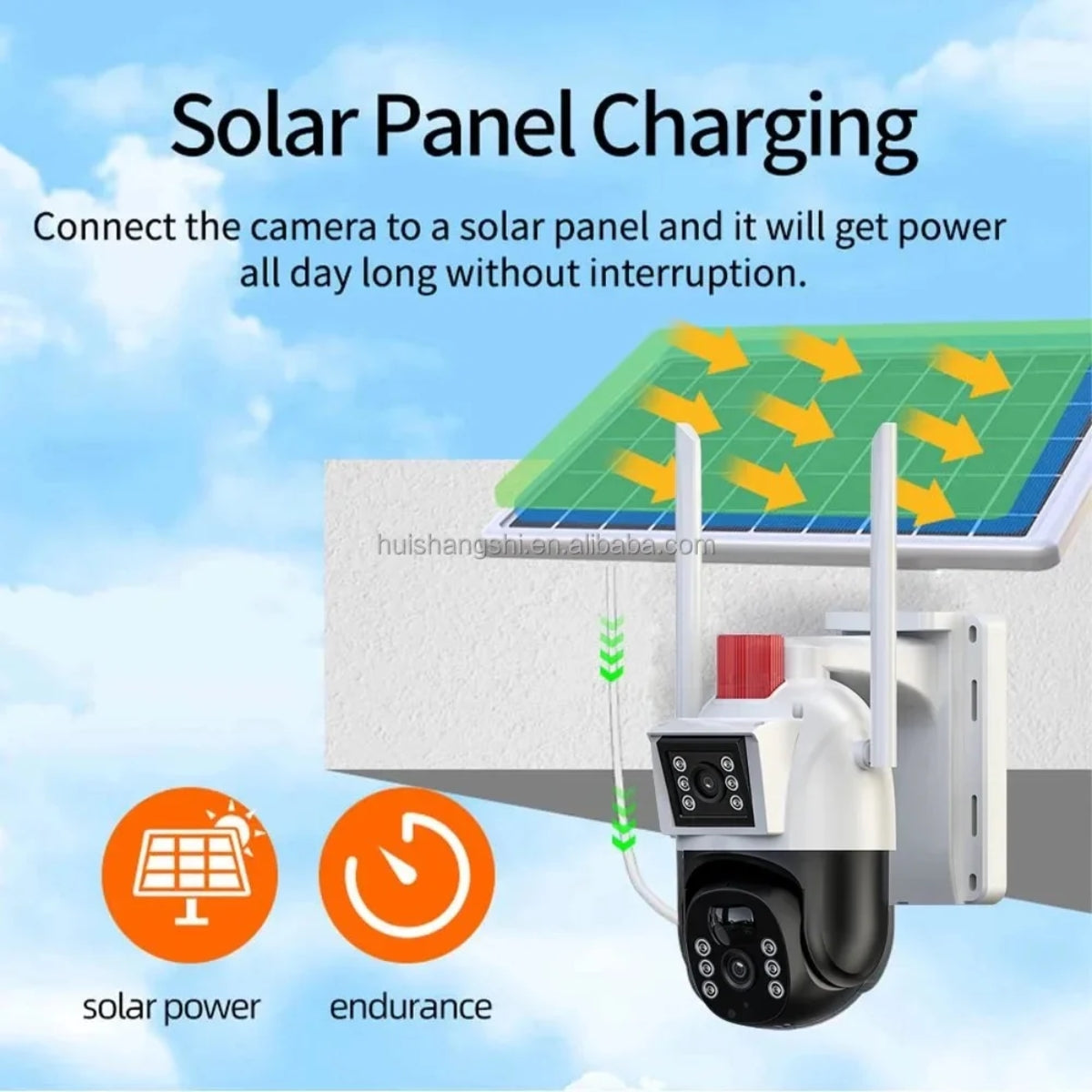 Cameră Solară Dublă 8K| SIM 4G | Smart AI V380-Pro, Aplicație Live, Vedere Nocturnă, 8 MegaPixeli