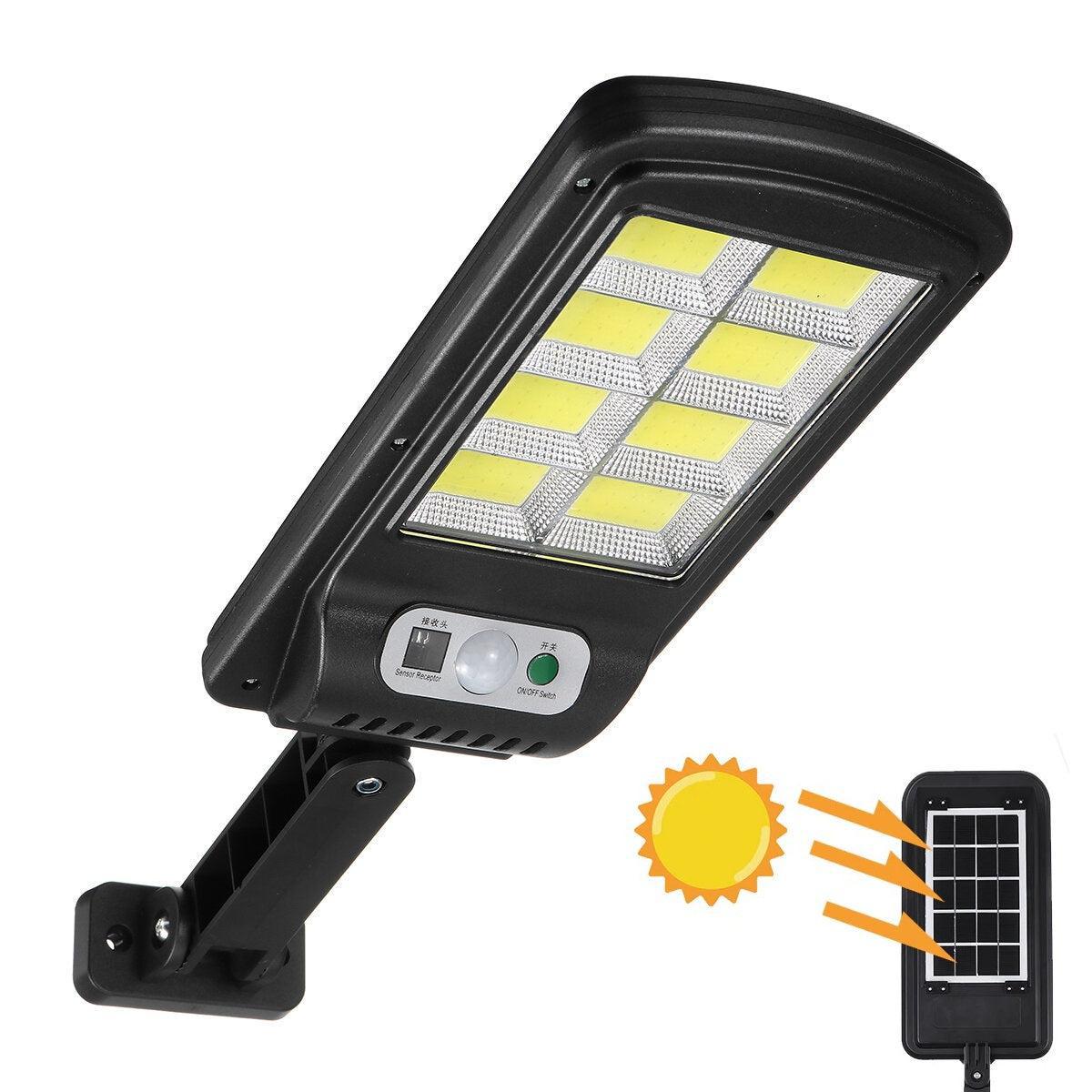Set 5 Lampi LED Solare 150W COB 160 LED-uri cu Senzor de Mișcare, Autonomie 12-14 ore, IP65