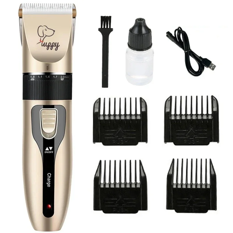 Set Complet Mașină de Tuns Animale, Fără Fir, Silențioasă, 4 Capete
