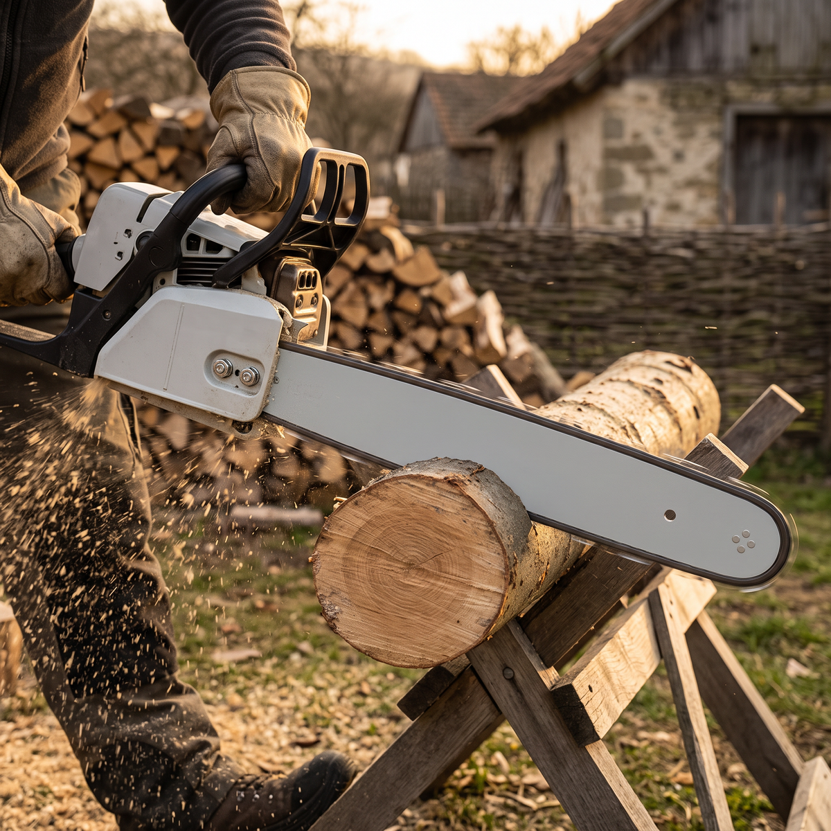 Set Lamă Drujbă Craft-Tec ST25 35 cm / 14" cu 2 Lanțuri 3/8" Low Profile, 1,3 mm, 50 Zale, MX1073, pentru Tăiat Lemne, Crengi și Bușteni