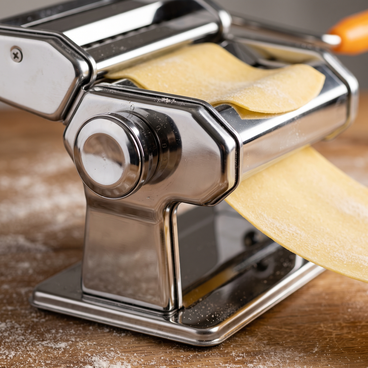 Mașină Manuală de Făcut Paste și Tăiței din Inox, 7 Trepte de Grosime, Lățime 150 mm, cu Fixare pe Masă, pentru Tagliatelle și Lasagna de Casă