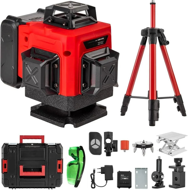 Nivela Laser Campion Profesional CMP1727, 16 Linii 360°, Trepied Inclus, 2 Acumulatori 1600 mAh, Platformă, Telecomandă