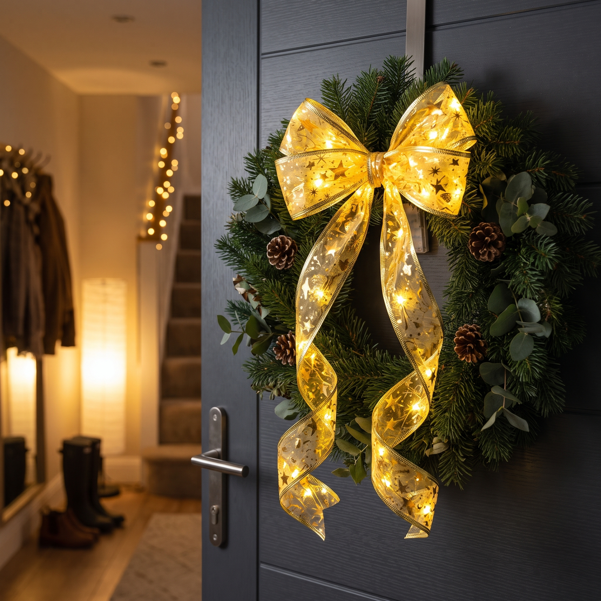 Panglică LED Xmas Deko Aurie, 100 LED-uri, 10 m, Lumină Caldă 2700K pe Baterii, pentru Brad de Crăciun