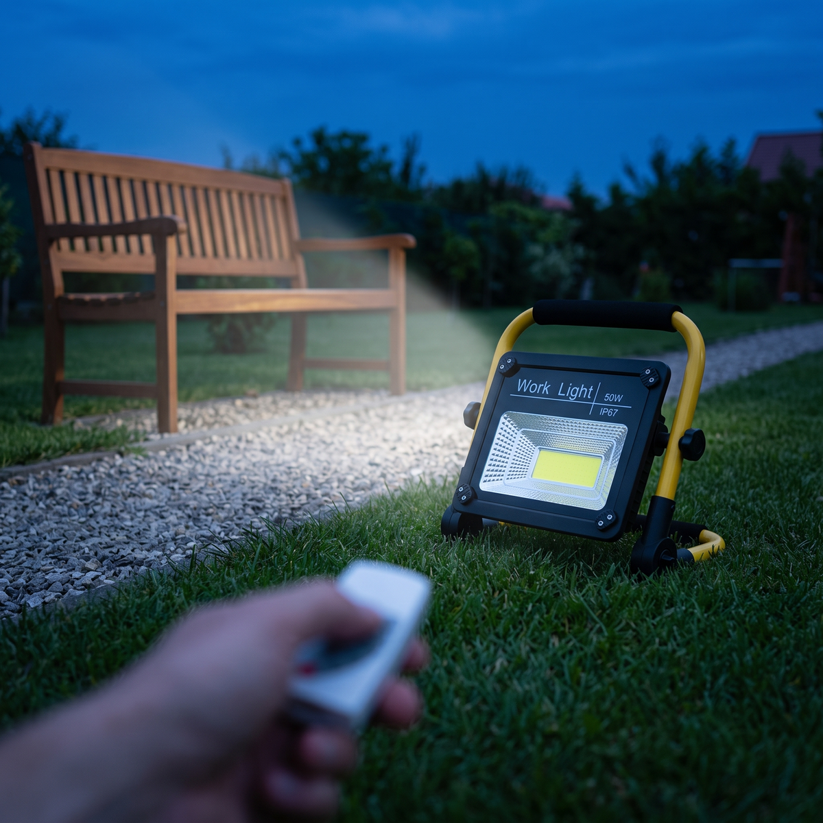 Proiector Solar LED SolWork 50W, 4000 Lumeni, IP67, cu Telecomandă și Suport Reglabil