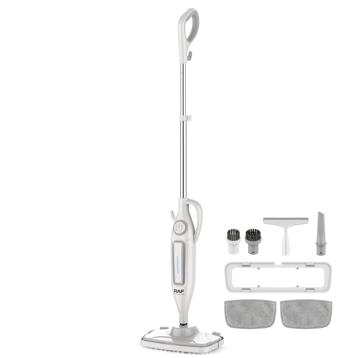 Mop cu Abur RAF R.8772 1250W, 10 în 1 cu 7 Capete și Rezervor 330 ml, pentru Podele, Gresie și Covoare Curate fără Detergenți