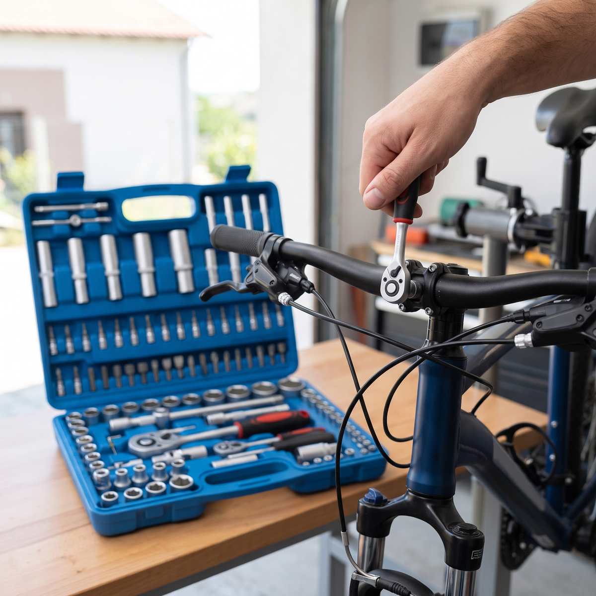 Trusă Profesională de Capete Tubulare 108 Piese din Crom Vanadiu, 1/2″ și 1/4″, cu Clichete, pentru Service Auto, Moto, Bicicletă și Vulcanizare