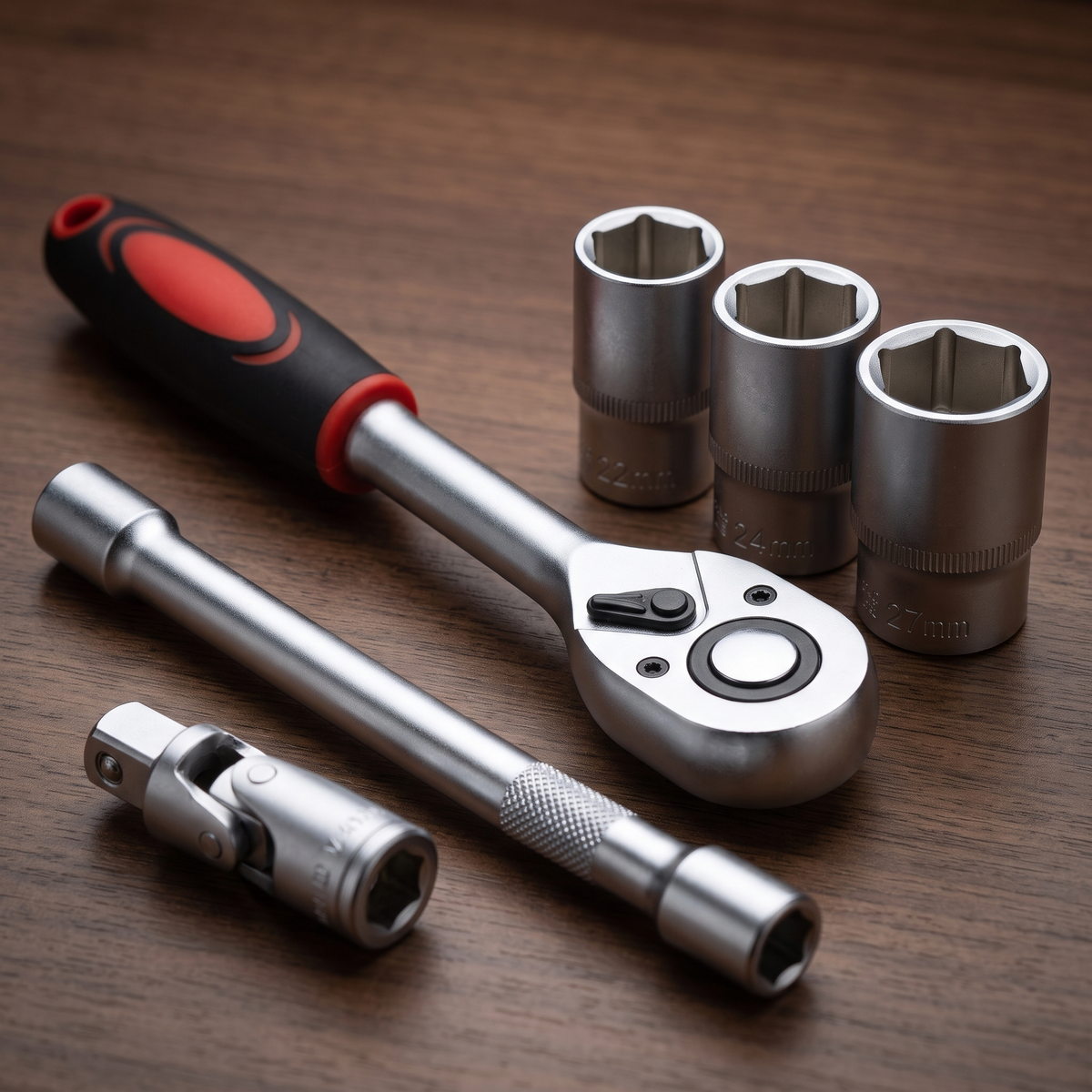 Trusă Profesională de Capete Tubulare 108 Piese din Crom Vanadiu, 1/2″ și 1/4″, cu Clichete, pentru Service Auto, Moto, Bicicletă și Vulcanizare